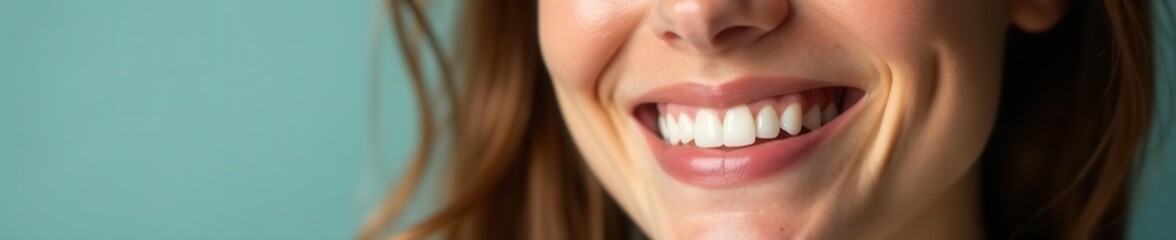 Close-up, smiling, clear complexion, natural makeup, calmness, skin, detail