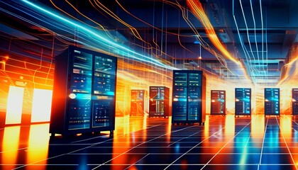 Data center and network devices in high performance operation. Generative AI based.