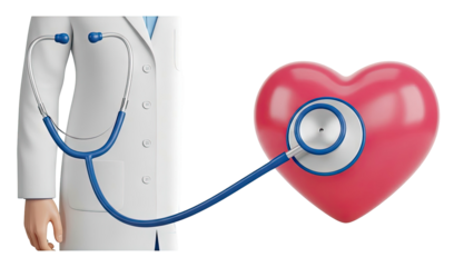 Doctor's Stethoscope Listening to Red Heart