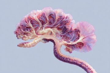 The hippocampus shrinking due to prolonged exposure to high cortisol.