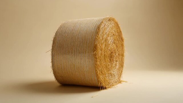 A macro closeup of a natural brown coil of rope isolated on a white wooden background near a celebration wine bottle cork