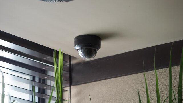 Security camera captures footage in indoor area