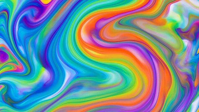Vibrant swirling patterns dance across a mesmerizing abstract background in a dynamic video