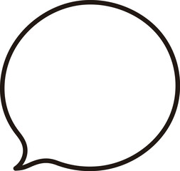 手書きのゆるい線の吹き出し　黒　かわいい　ベクターイラスト素材