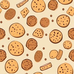 Obraz premium Biscuits pattern backgrounds food.