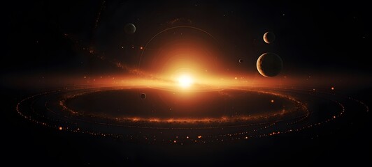 Obraz premium silhouette of planetary circulation,generative AI