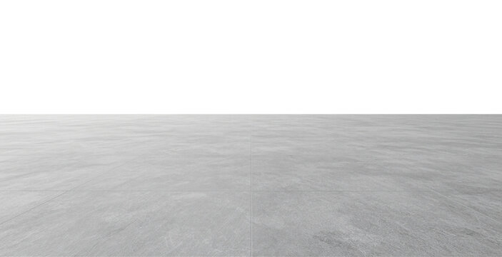 Gray concrete floor surface with transparent background