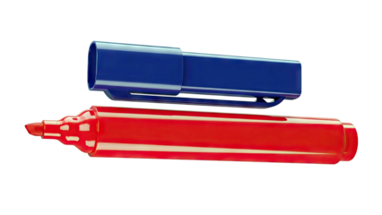 Red and Blue Marker with Cap