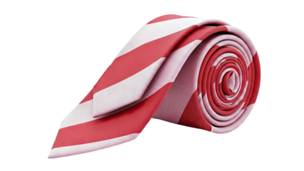 Rolled Red and Pink Striped Tie