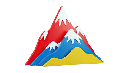 Stylized Mountains with Snow Caps