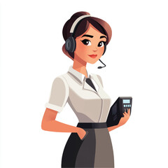  Professional Customer Service Representative with Headset and Clipboard