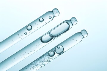 Glass Pipettes with Liquid Droplets &ndash; Scientific Laboratory Equipment for Medical and Research Applications