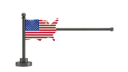 USA Flag Shaped Like Map on a Flagpole
