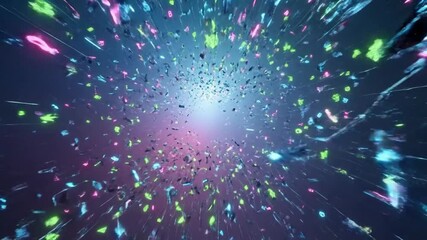 Neon Digital Data Flowing Through Information Superhighway with abstract futuristic concept