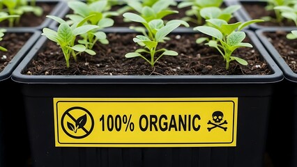 Organic Plant Seedlings in Pots