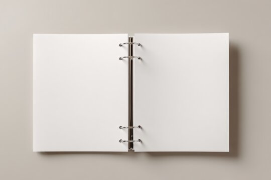 Blank open binder pages