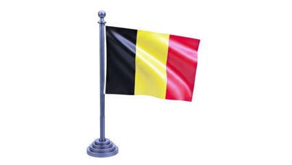 Belgian Flag on a Pole