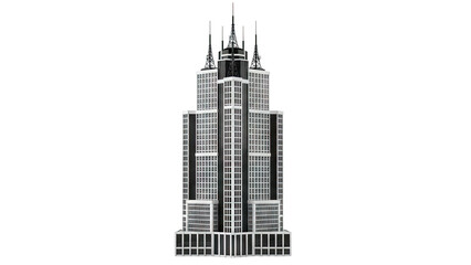 Art Deco Skyscraper with Antennas