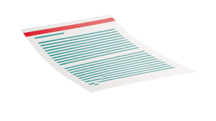 Document with Red and Teal Stripes