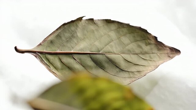 Dogwood leaf drying process, showcasing autumn foliage transformation in high quality