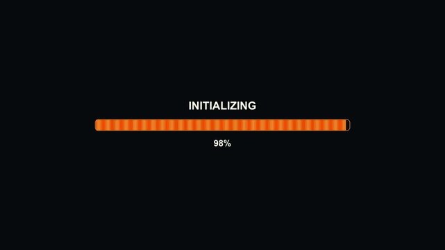 A progress bar displays initialization at zero percent, showcasing activity in a live streaming setup for content creation. Viewers await loading to start the experience.
