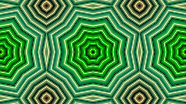 Green bamboo geometric kaleidoscope pattern seamless loop animation. psychedelic relaxation motion.