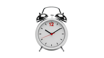 Classic Twin Bell Alarm Clock on White Background