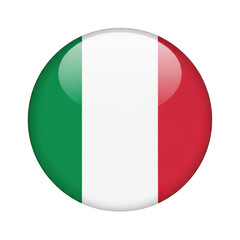 Italian flag in circular form isolated on transparent background