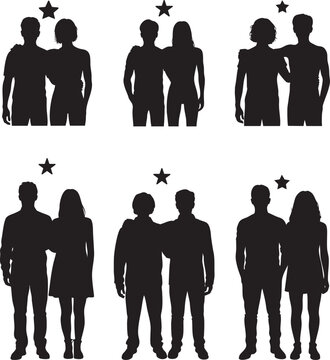 Best Friends and Trust Silhouettes &ndash; Close Friendship and Social Bonding Concept