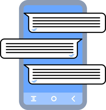 smartphone with a read message balloon with a blue checklist