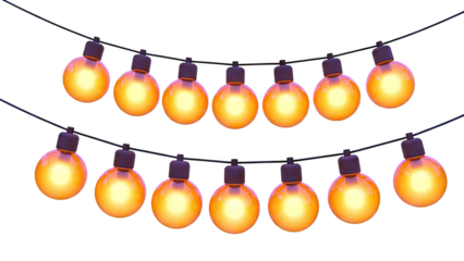 String of Orange Globe Lights