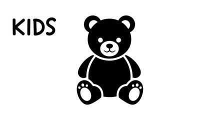 Black teddy bear for kids.