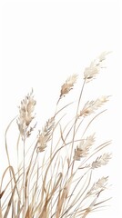 Fototapeta premium Minimal wallpaper grass illustration watercolor.