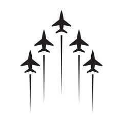 acrobatic jet plane flat icon vector