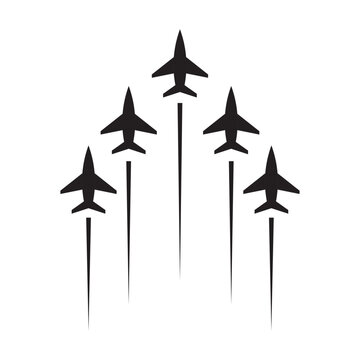 acrobatic jet plane flat icon vector