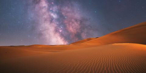 beautiful view of the desert in the evening