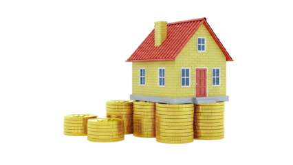 House on Stacked Gold Coins