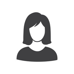 Simple woman icon isolated flat style design.