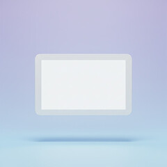 Modern digital tablet with blank screen on gradient background