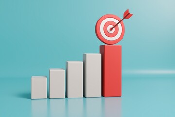 Targets of Ascendancy: A bold graphic illustrates the essence of progress, with rising bars culminating in a target, symbolizing achievement and the realization of ambitious goals.