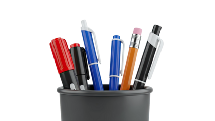 Assorted Pens and Pencil in Holder