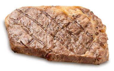 Grilled Beef steak  isolated on white background, Beef steak on white With work path.