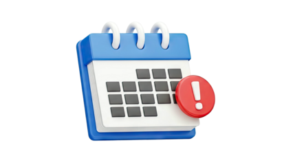 Calendar with Exclamation Mark Icon