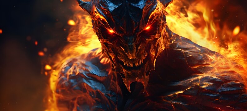 realistic photo of a glossy ifrit undead ,generative AI