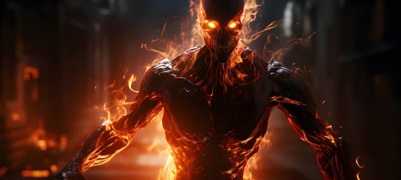 realistic photo of a glossy ifrit undead ,generative AI