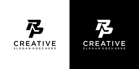 RP or PR initial letter logo design vector template