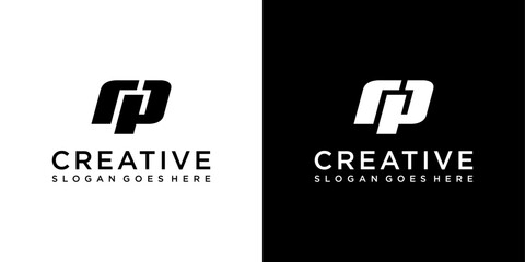 RP or PR initial letter logo design vector template