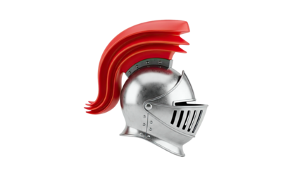 Knight's Helmet with Red Plume