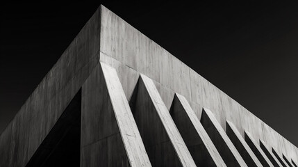 Fototapeta premium Minimal art of modern architecture with geometric structure and dramatic light contrast