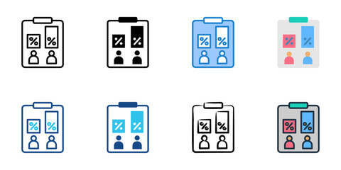 Fototapeta premium Exit Polls icons set multiple style collection. Editable stroke 